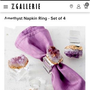 Zgallerie Amethyst Napkin Ring.
